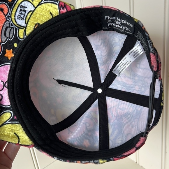 Five NIGHTS AT FREDDY’S Black Faux Velvet Cartoon SnapBack Hat - Picture 13 of 14